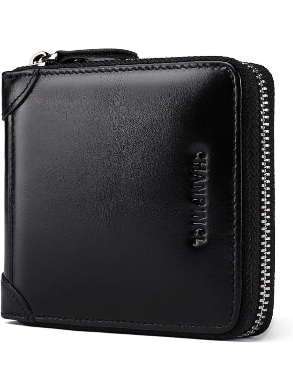 Men's RFID Secure Genuine Leather Zipper Wallet - Large Capacity Multi-Card